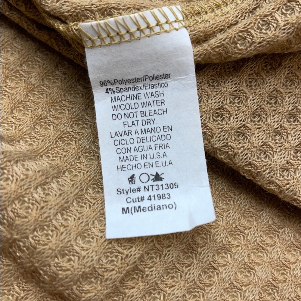 Final Touch Brushed Waffle Texture Knit Top in Carmal Sz M - Picture 10 of 10